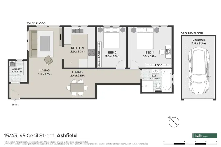 Floorplan of Homely unit listing, 15/43-45 Cecil Street, Ashfield NSW 2131