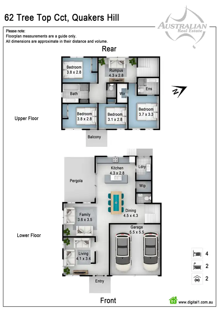 Floorplan of Homely house listing, 62 Tree Top Circuit, Quakers Hill NSW 2763
