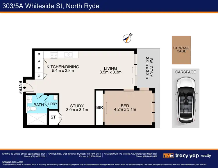 Floorplan of Homely apartment listing, 303/5A Whiteside Street, North Ryde NSW 2113