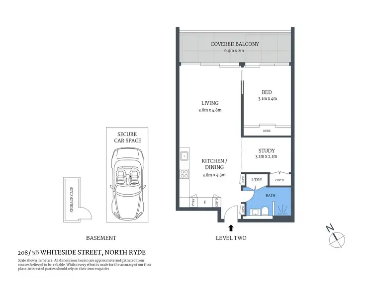 Floorplan of Homely apartment listing, 208/5B Whiteside Street, North Ryde NSW 2113
