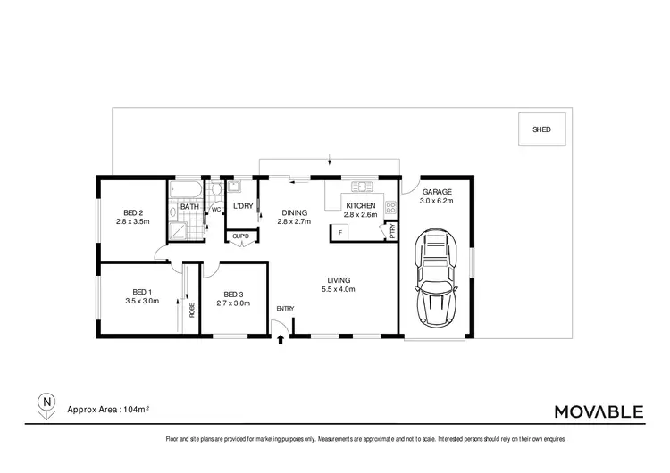 Floorplan of Homely unit listing, 1/45 Poilus Parade, Tanilba Bay NSW 2319