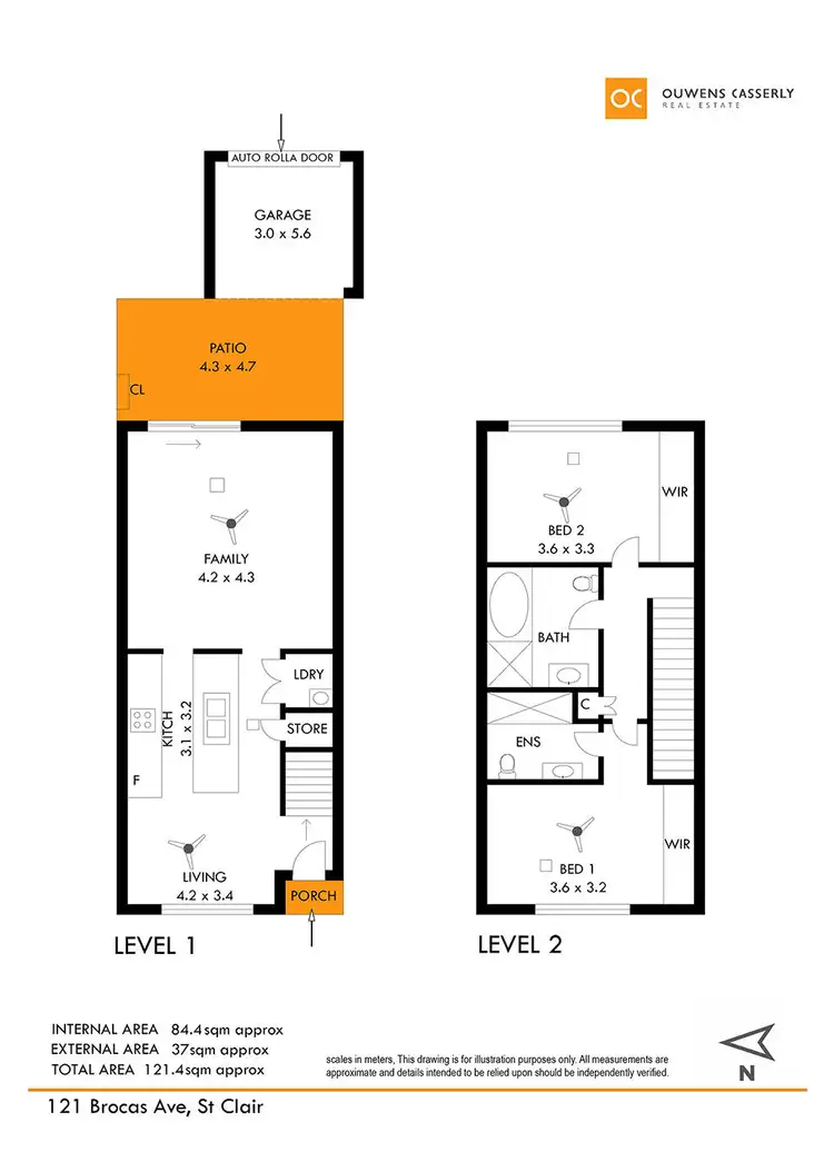 Floorplan of Homely townhouse listing, 121 Brocas Avenue, St Clair SA 5011