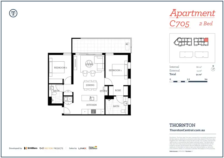 Floorplan of Homely apartment listing, 705/101C Lord Sheffield Circuit, Penrith NSW 2750