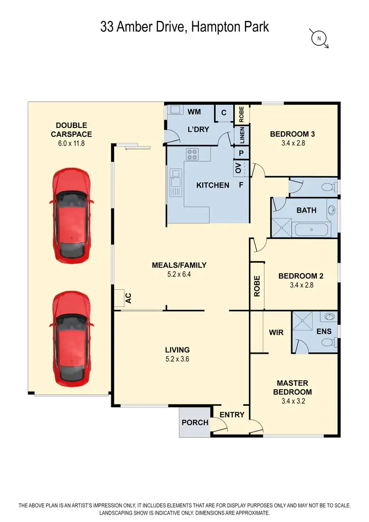 Floorplan of Homely house listing, 33 Amber Drive, Hampton Park VIC 3976
