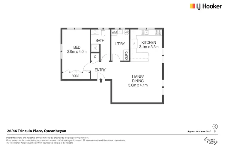 Floorplan of Homely unit listing, 26/46 Trinculo Place, Queanbeyan East NSW 2620