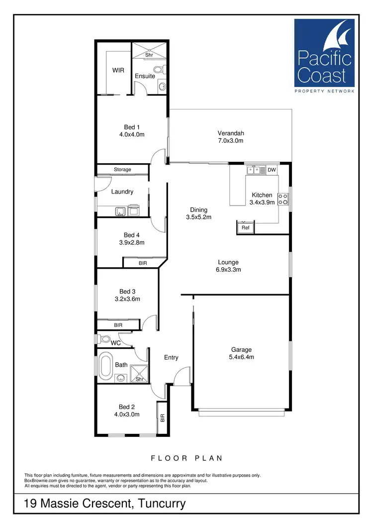 Floorplan of Homely house listing, 19 Massie Crescent, Tuncurry NSW 2428