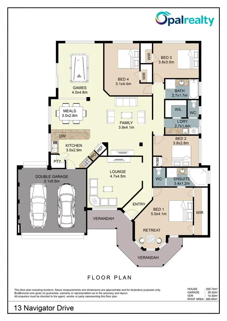 Floorplan of Homely house listing, 13 Navigator Drive, Singleton WA 6175