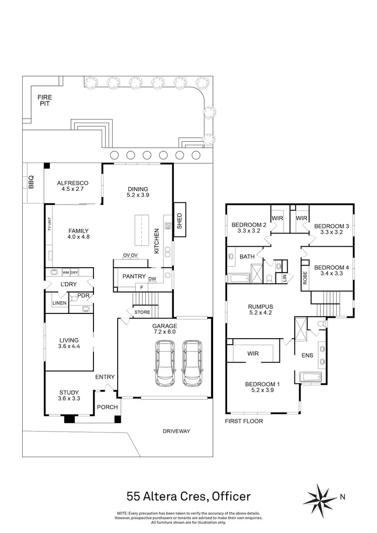 Floorplan of Homely house listing, 55 Altera Crescent, Officer VIC 3809