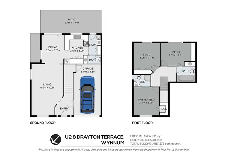 Floorplan of Homely townhouse listing, 2/8 Drayton Terrace, Wynnum QLD 4178