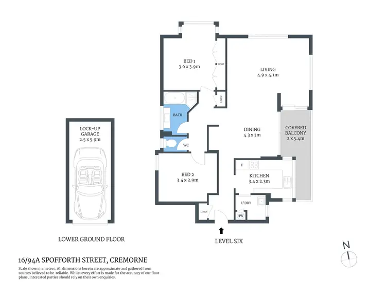 Floorplan of Homely apartment listing, 16/94a Spofforth Street, Cremorne NSW 2090