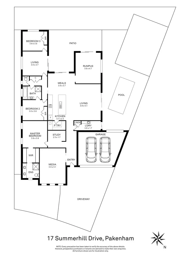 Floorplan of Homely house listing, 17 Summerhill Drive, Pakenham VIC 3810