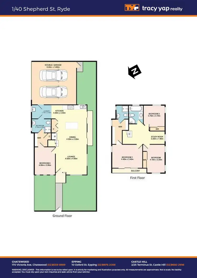 Floorplan of Homely townhouse listing, 1/40 Shepherd Street, Ryde NSW 2112