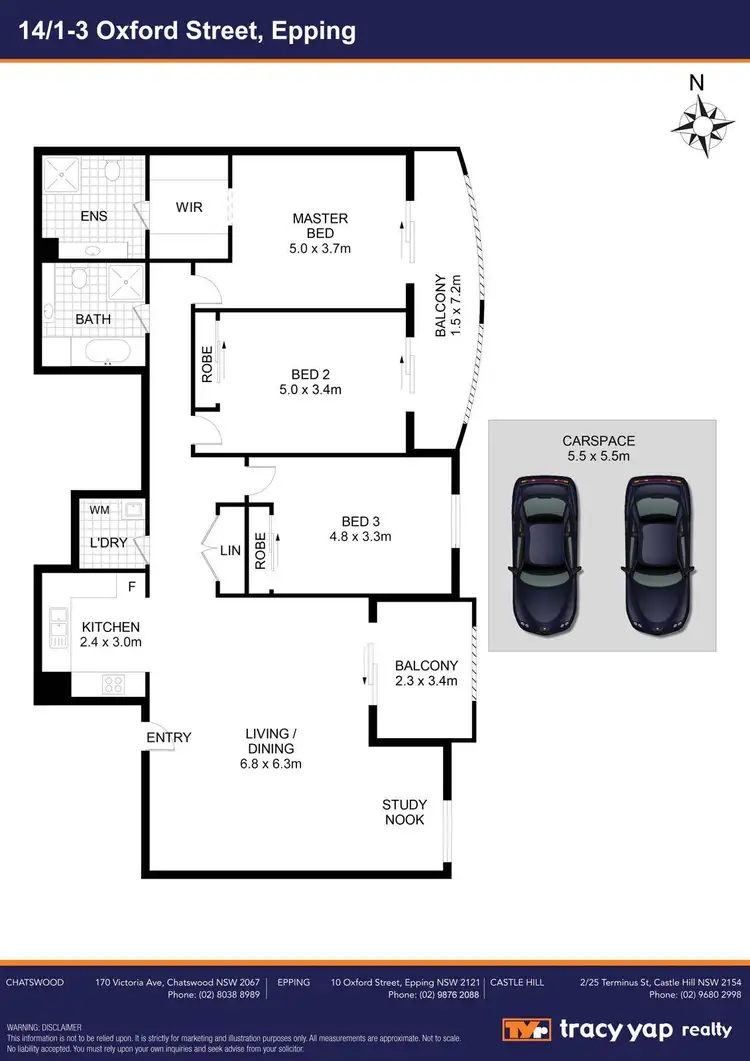 Floorplan of Homely apartment listing, 14/1-3 Oxford Street, Epping NSW 2121
