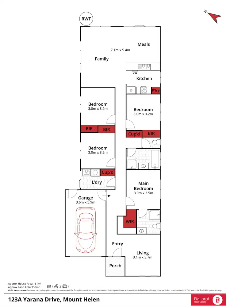 Floorplan of Homely house listing, 123A Yarana Drive, Mount Helen VIC 3350
