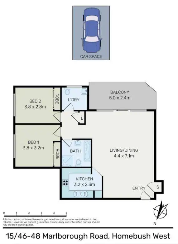 Floorplan of Homely apartment listing, 15/46 Marlborough Street, Homebush West NSW 2140