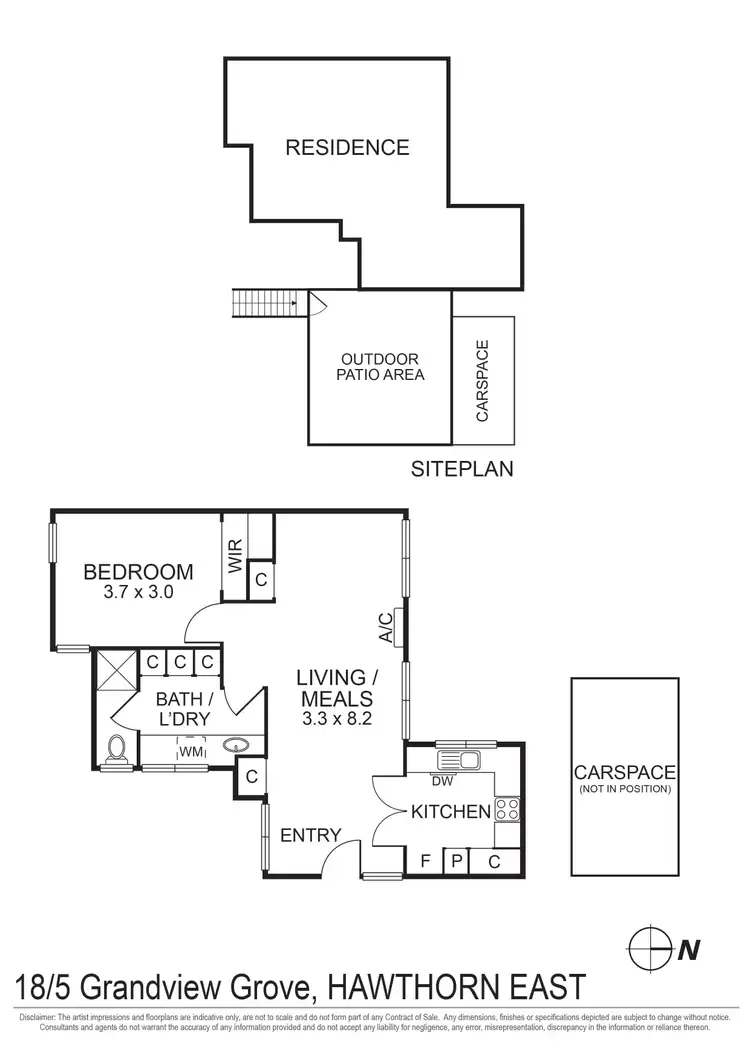 Floorplan of Homely unit listing, 18/5 Grandview Grove, Hawthorn East VIC 3123