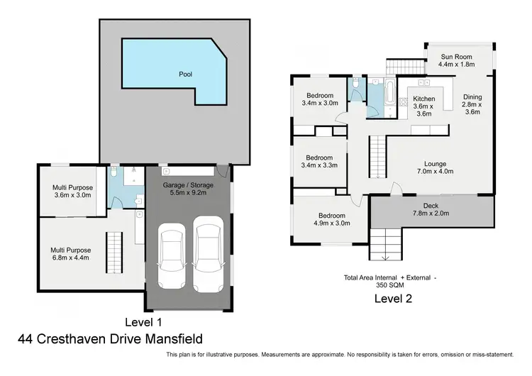 Floorplan of Homely house listing, 44 Cresthaven Drive, Mansfield QLD 4122
