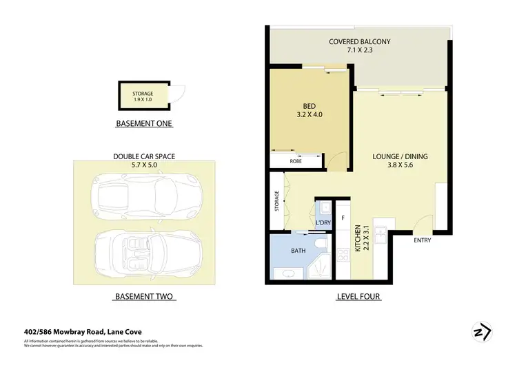 Floorplan of Homely apartment listing, 402/586 Mowbray Road, Lane Cove NSW 2066