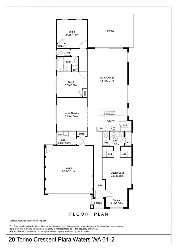 Floorplan of Homely house listing, 20 Torino Crescent, Piara Waters WA 6112