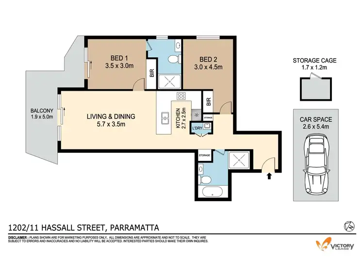 Floorplan of Homely apartment listing, 1202/11 Hassall Street, Parramatta NSW 2150