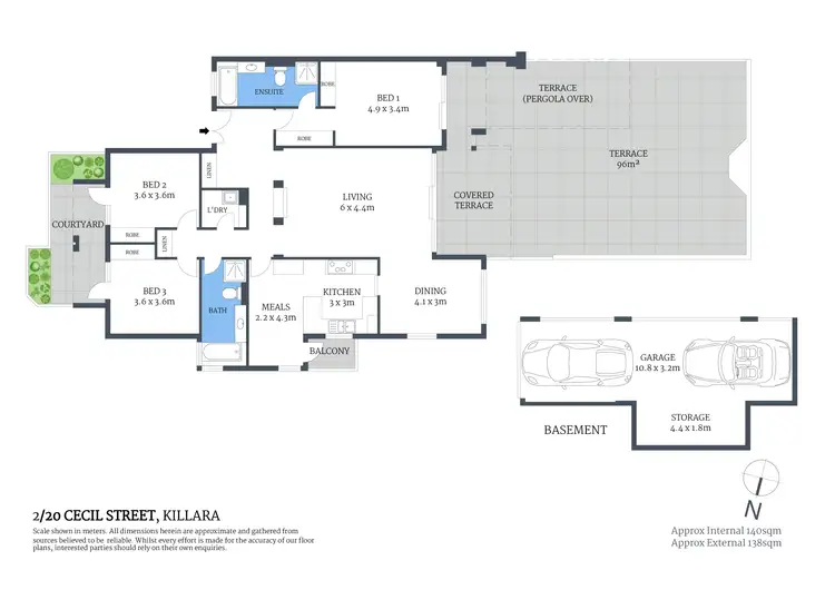 Floorplan of Homely apartment listing, 2/20 Cecil Street, Killara NSW 2071