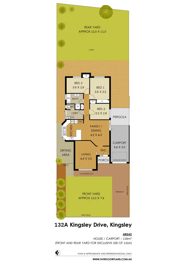 Floorplan of Homely semi-detached listing, A/132 Kingsley Drive, Kingsley WA 6026
