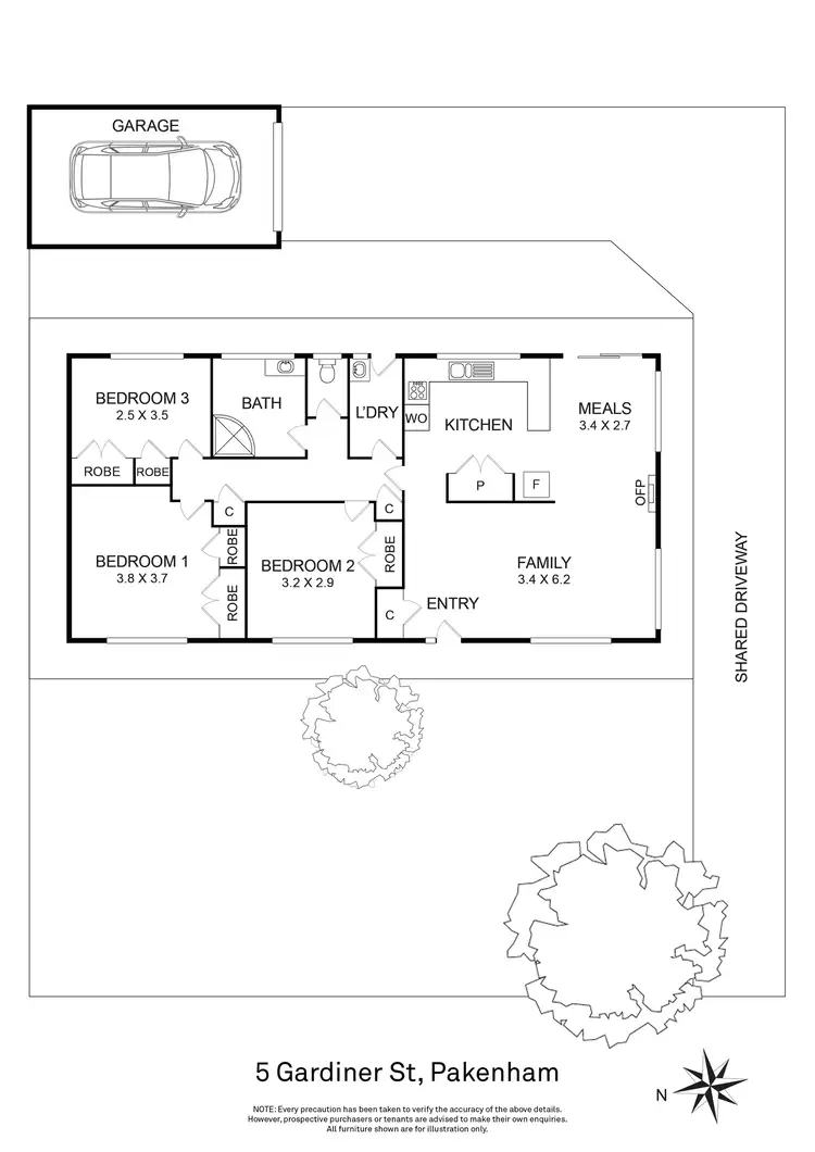 Floorplan of Homely house listing, 5 Gardiner Street, Pakenham VIC 3810