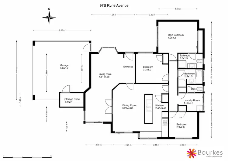 Floorplan of Homely semi-detached listing, 97B Ryrie Avenue, Como WA 6152