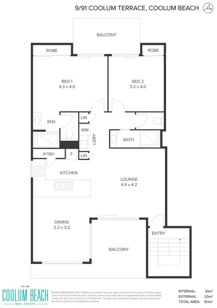 Floorplan of Homely unit listing, 9/91 Coolum Terrace, Coolum Beach QLD 4573