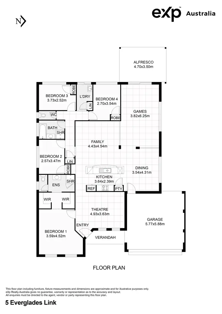Floorplan of Homely house listing, 5 Everglades Link, Bertram WA 6167