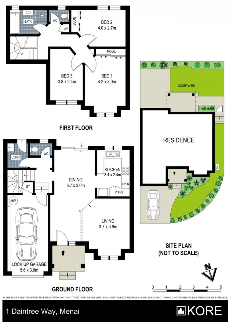 Floorplan of Homely townhouse listing, 1 Daintree Way, Menai NSW 2234
