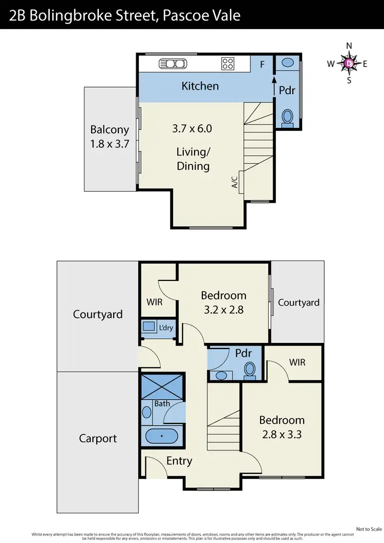 Floorplan of Homely townhouse listing, 2B Bolingbroke Street, Pascoe Vale VIC 3044