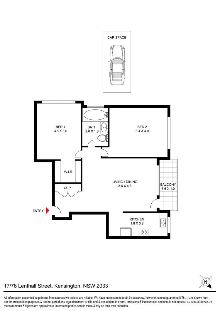 Floorplan of Homely apartment listing, 17/76 Lenthall Street, Kensington NSW 2033