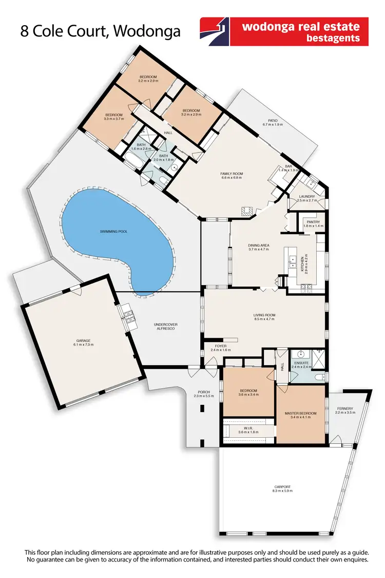 Floorplan of Homely house listing, 8 Cole Court, Wodonga VIC 3690