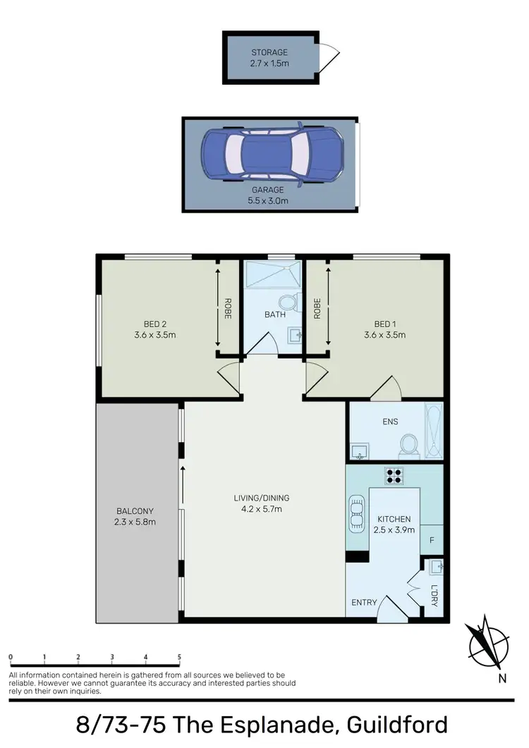 Floorplan of Homely unit listing, 8/73-75 The Esplanade, Guildford NSW 2161