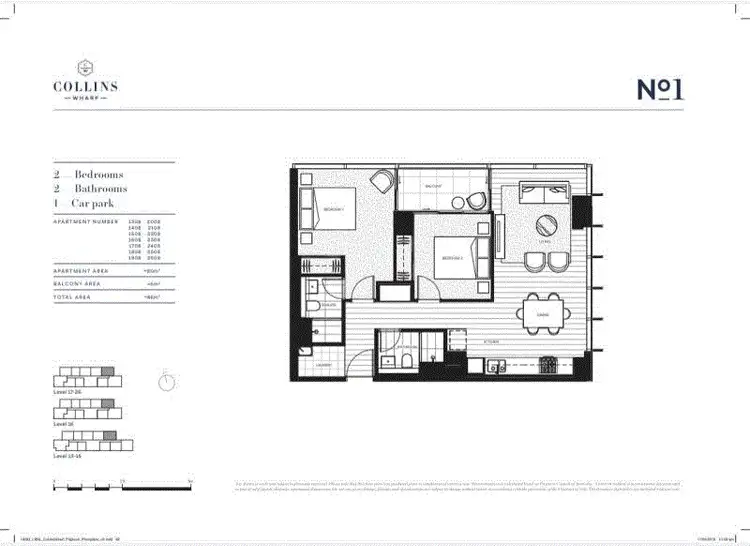 Floorplan of Homely apartment listing, 2208/915 Collins Street, Docklands VIC 3008