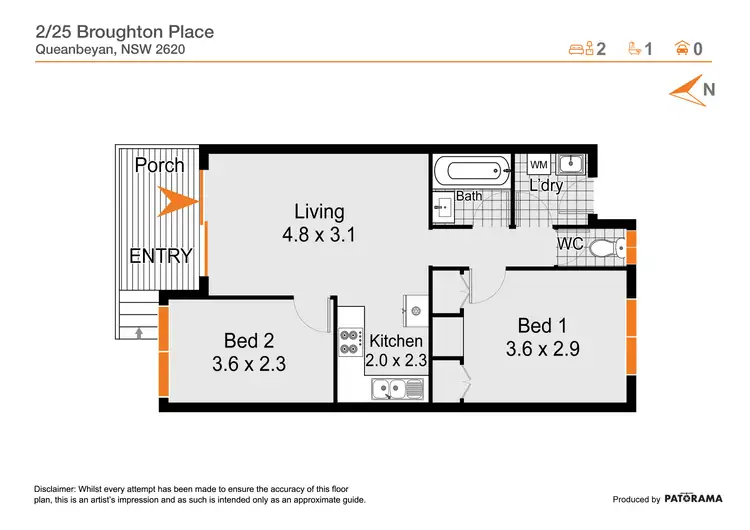Floorplan of Homely townhouse listing, 2/25 Broughton Place, Queanbeyan NSW 2620