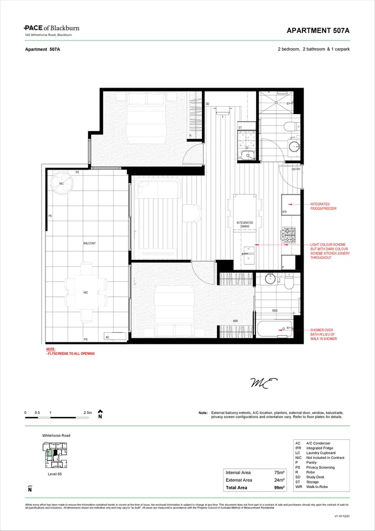 Floorplan of Homely apartment listing, 507A/160 Whitehorse Road, Blackburn VIC 3130