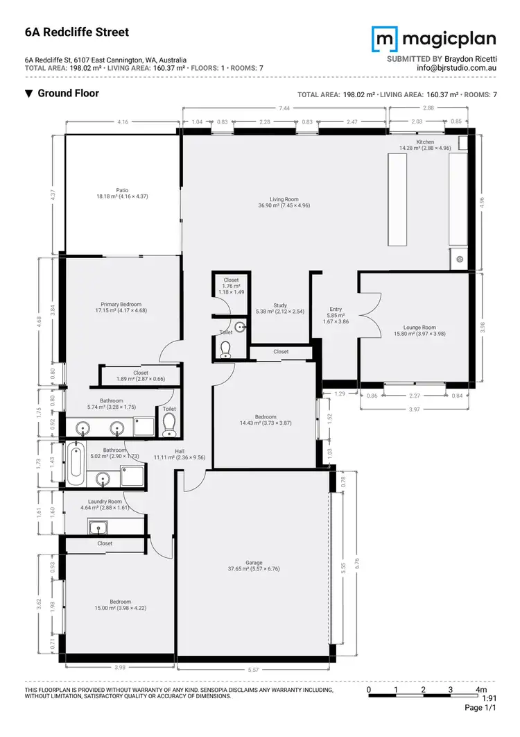Floorplan of Homely semi-detached listing, 6a Redcliffe Street, East Cannington WA 6107