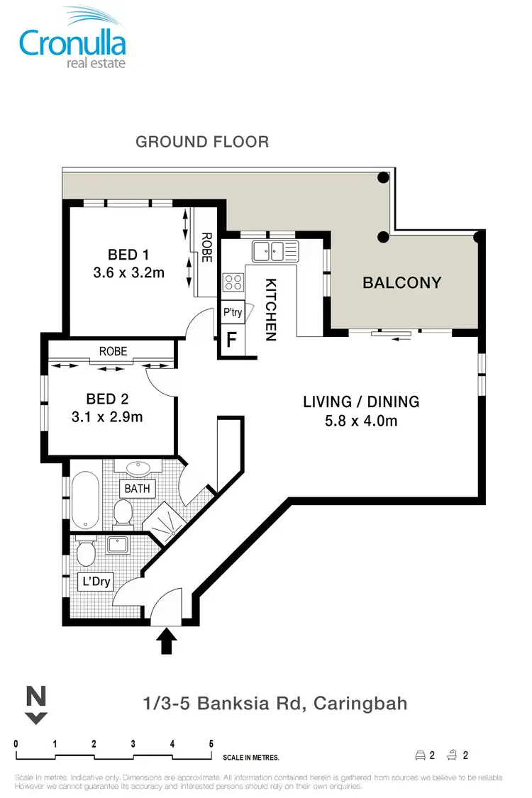 Floorplan of Homely apartment listing, 1/3-5 Banksia Road, Caringbah NSW 2229
