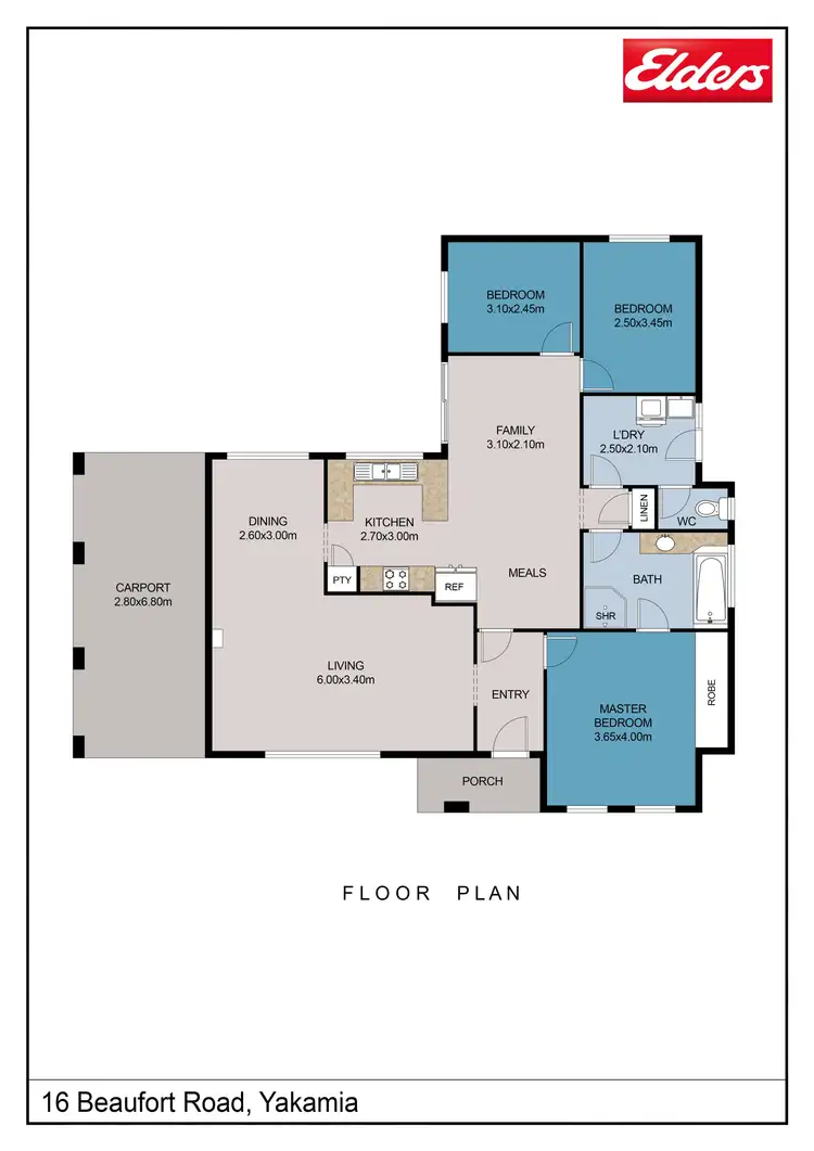 Floorplan of Homely house listing, 16 Beaufort Road, Yakamia WA 6330
