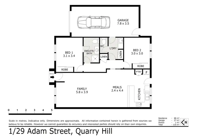 Floorplan of Homely unit listing, 1/29 Adam Street, Quarry Hill VIC 3550