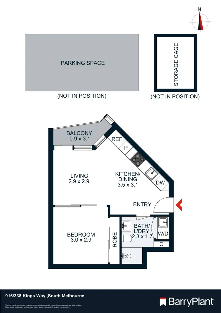 Floorplan of Homely apartment listing, 916/338 Kings Way, South Melbourne VIC 3205