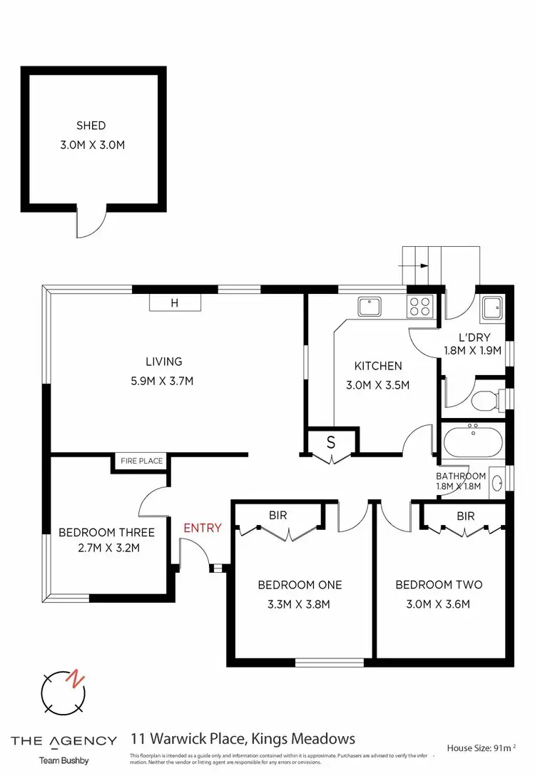 Floorplan of Homely house listing, 11 Warwick Place, Kings Meadows TAS 7249