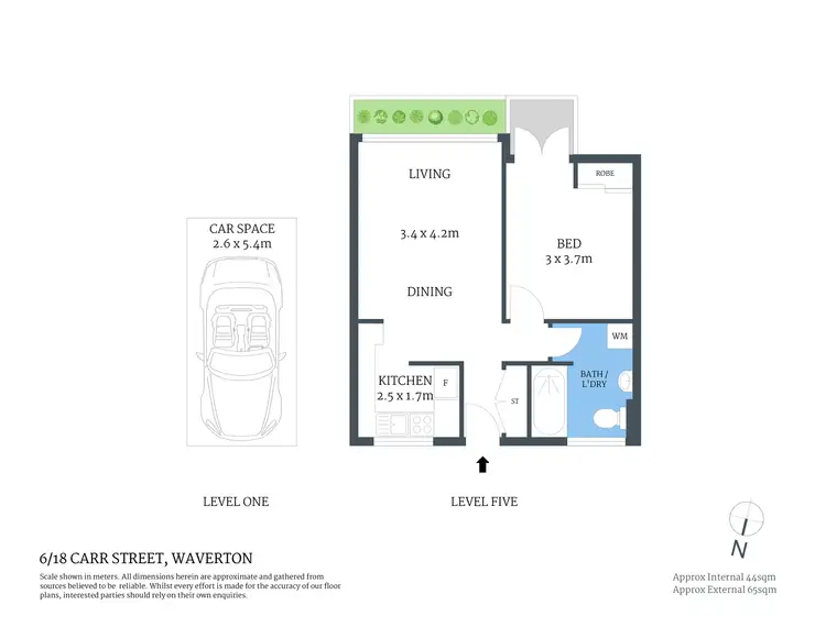 Floorplan of Homely apartment listing, 6/18 Carr Street, Waverton NSW 2060
