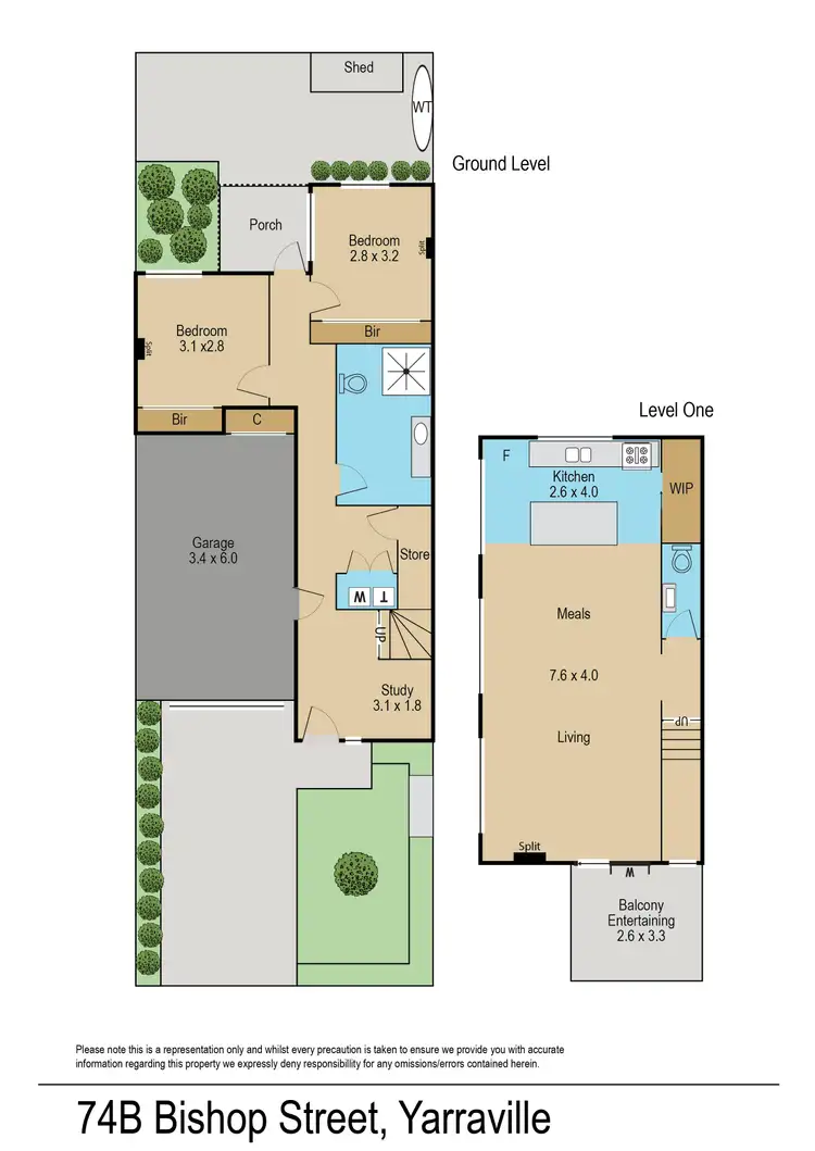 Floorplan of Homely townhouse listing, 74B Bishop Street, Yarraville VIC 3013