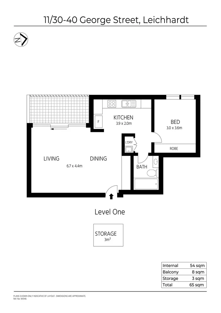 Floorplan of Homely unit listing, 11/30-40 George Street, Leichhardt NSW 2040