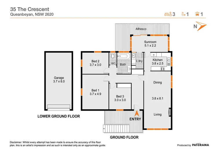 Floorplan of Homely house listing, 35 The Crescent, Queanbeyan NSW 2620
