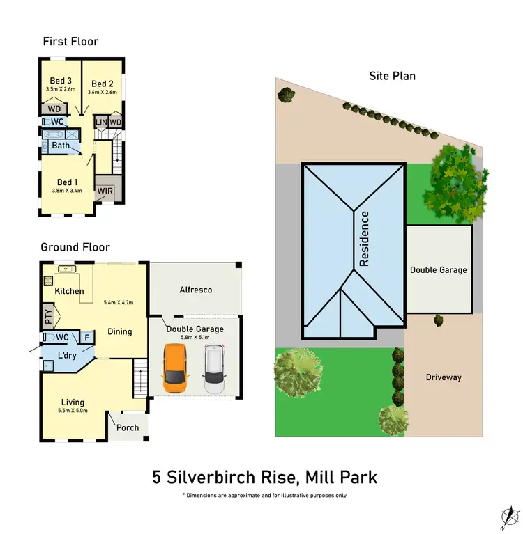 Floorplan of Homely townhouse listing, 5 Silverbirch Rise, Mill Park VIC 3082