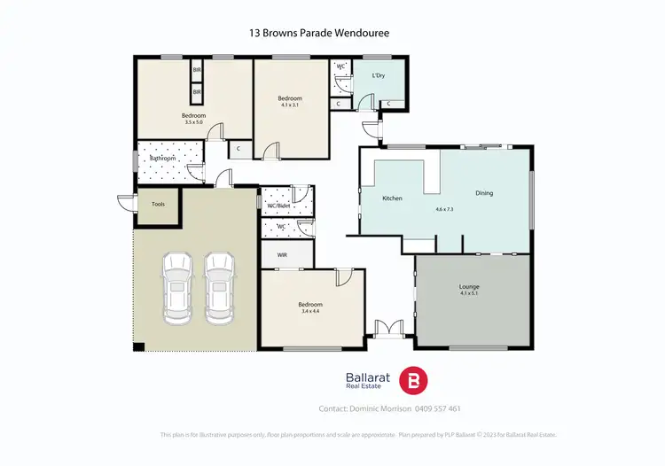 Floorplan of Homely house listing, 13 Browns Parade, Wendouree VIC 3355